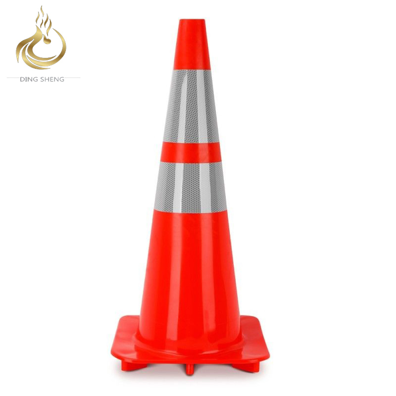 Heat-Resistant 90cm PVC Road Packing Cone Reflective Warning Products Flexible Barricade Traffic Con